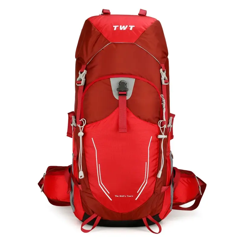 KK Mountain Gear All-Terrain 55L Hiking Backpack - Red